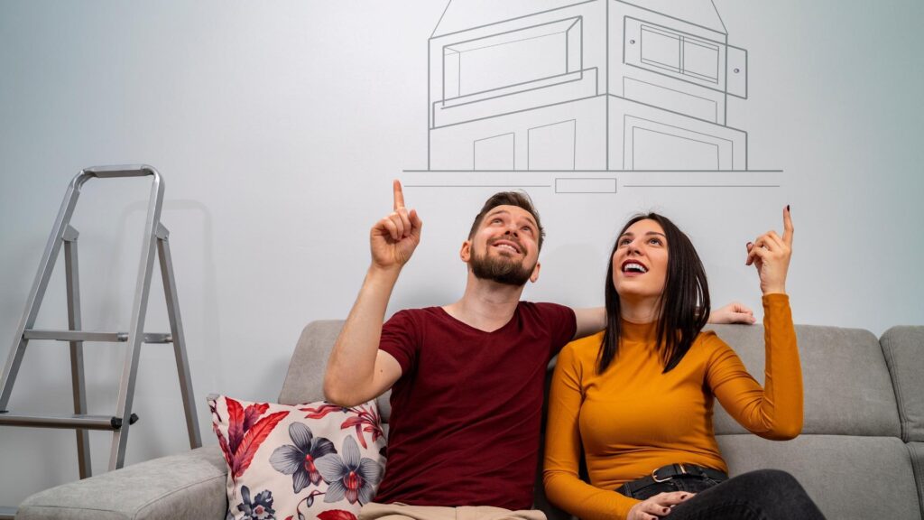 couple imagining their future apartment together