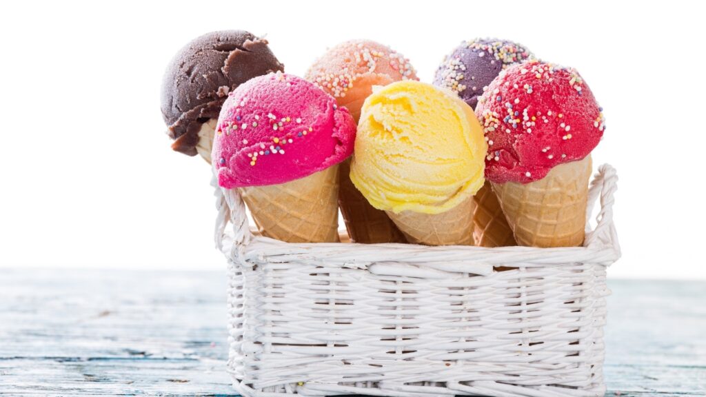 basket of icecream for lady