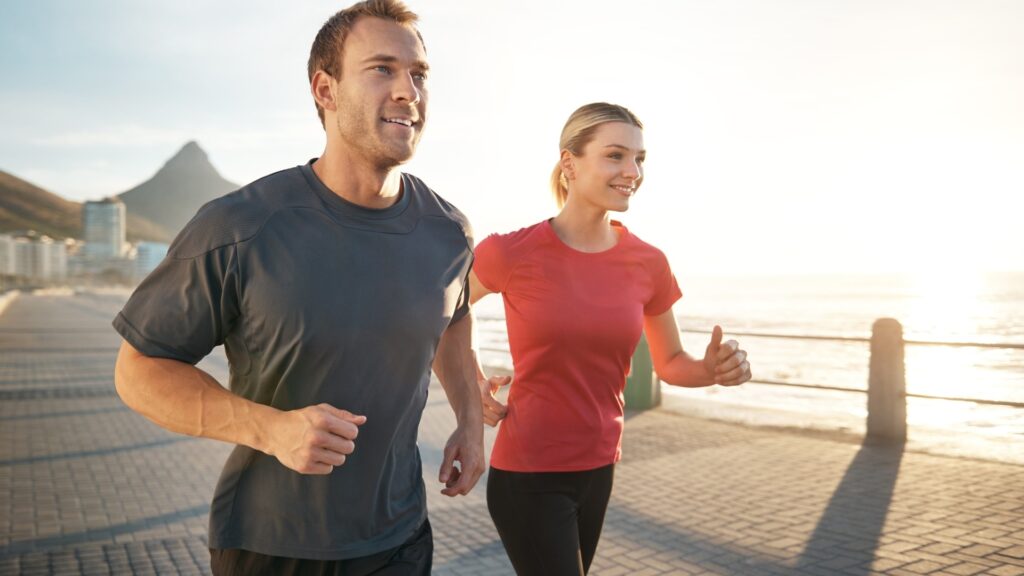 couple engaging in a sports activity of their choice
