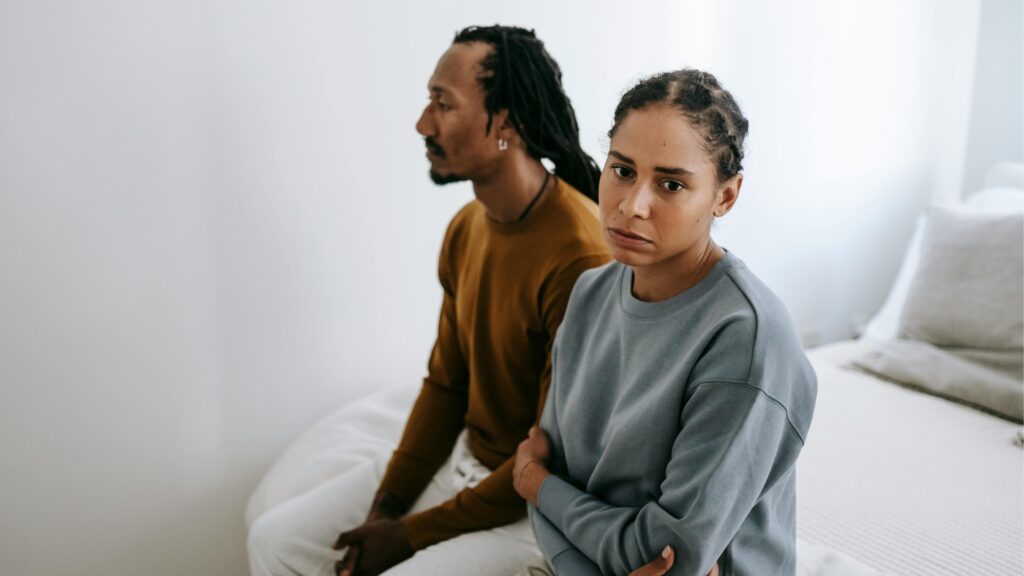 couple having a hard time and finding it difficult to break the ice