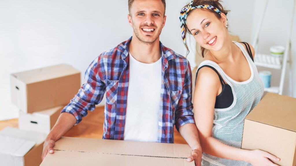 couple  handling a task together