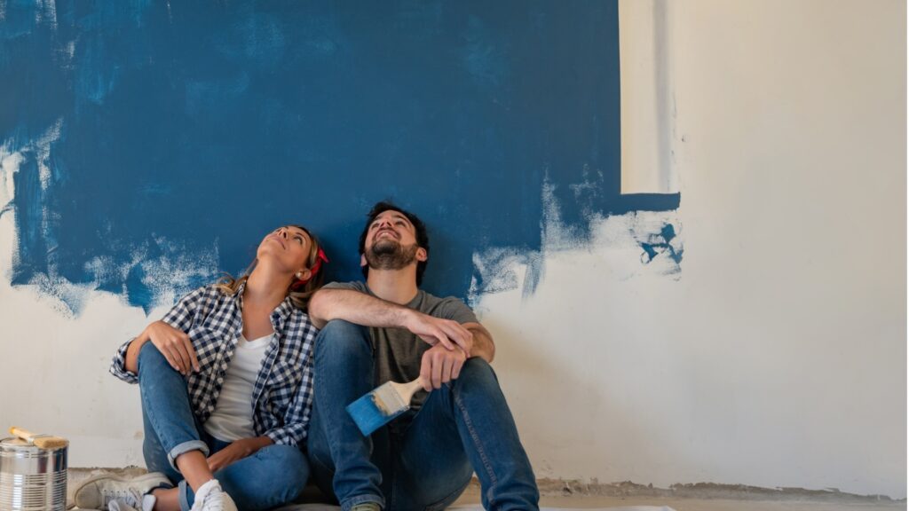 couple exploring their painting hobby 