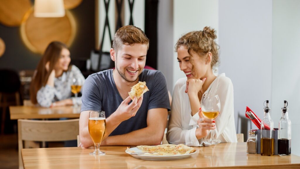 couple eating their favorite dessert