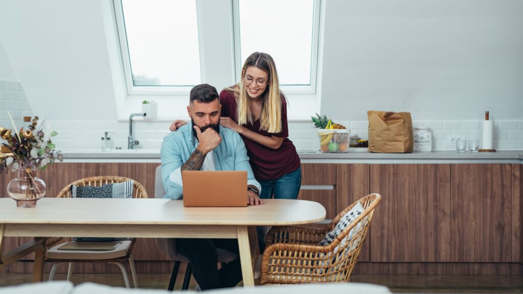 couple working on a project together as a team