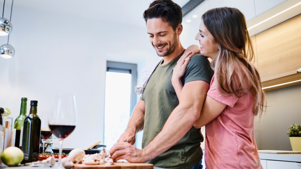 long distance couple cooking with what they have