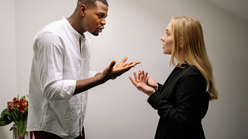 long distance couple in a heated argument