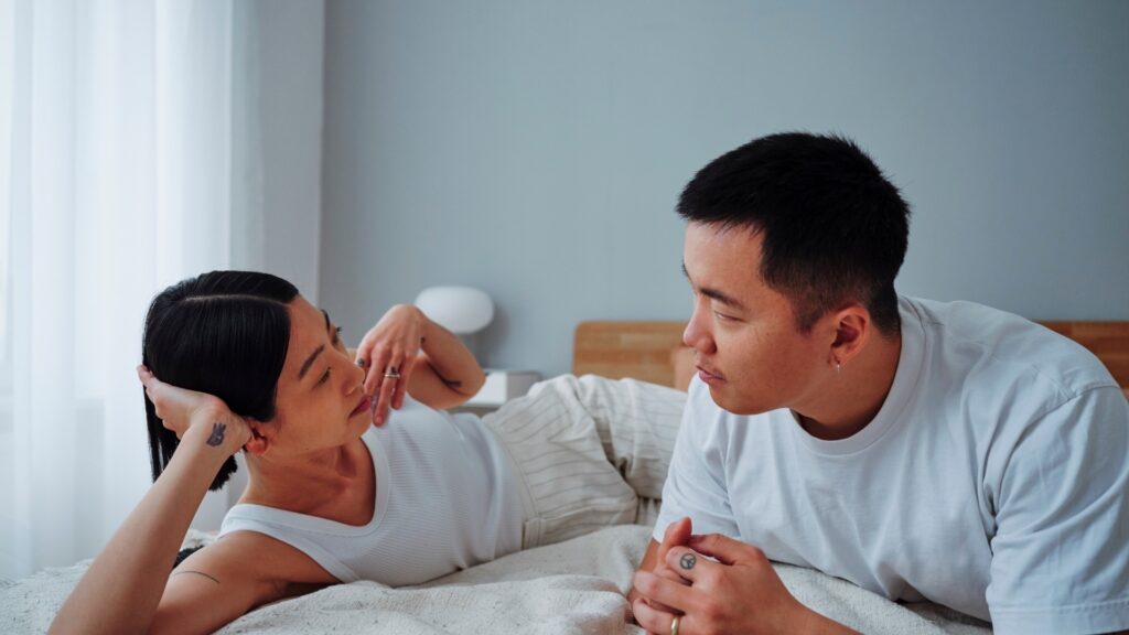 couple ruminating over a pending decision
