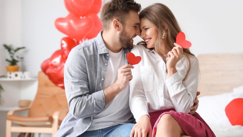 couple telling the story behind their choice of emojis