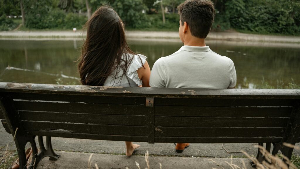 couple inquiring what felt heavy for each other during the previous week

