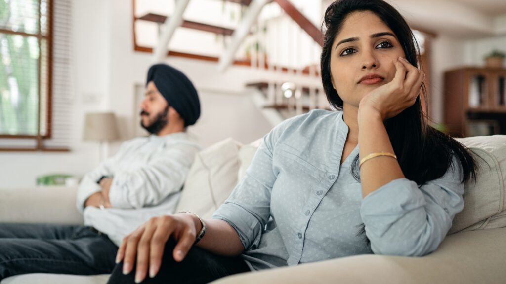 couple who are not talking to each other because of of an issue they had 