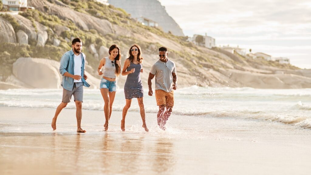 couples in a beach during a vacation
