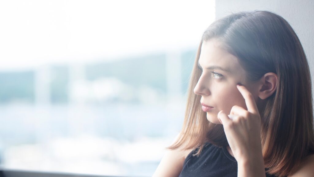 lady overthinking her next step with her relationship