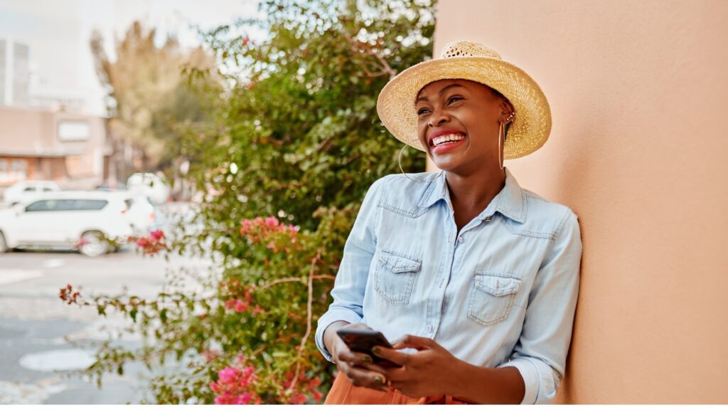 lady intentionally creating memories for herself