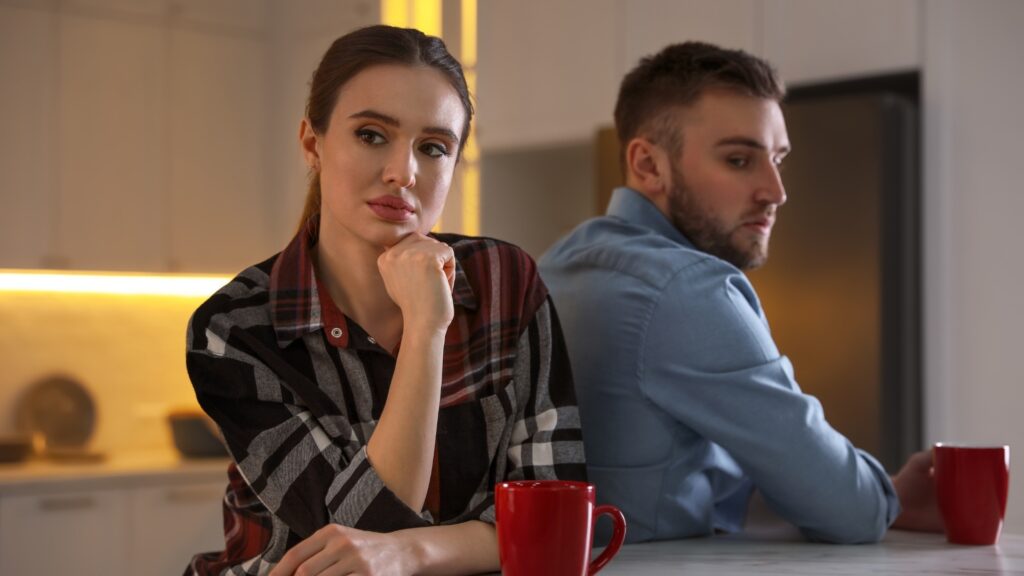 couple keeping silent at each other
