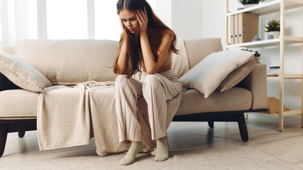 lady keeping to herself after a misunderstanding with her long-distance partner