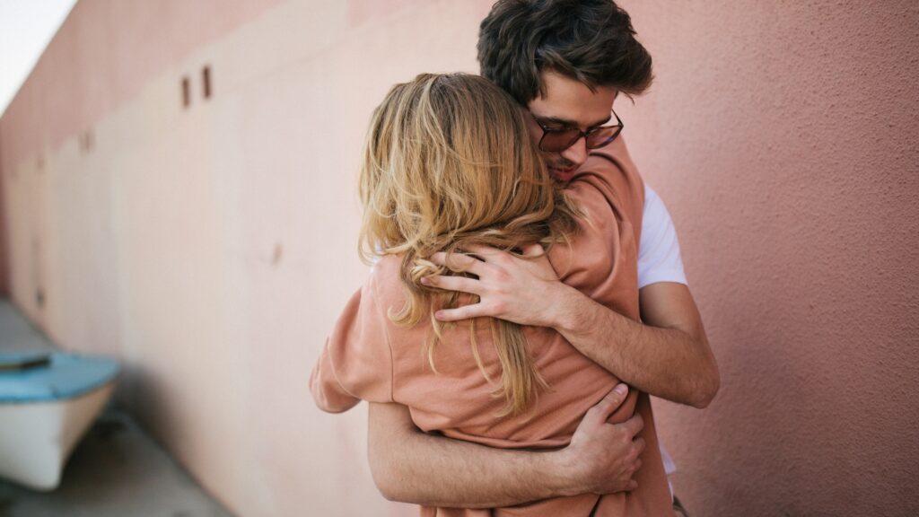 couple in a very warm embrace