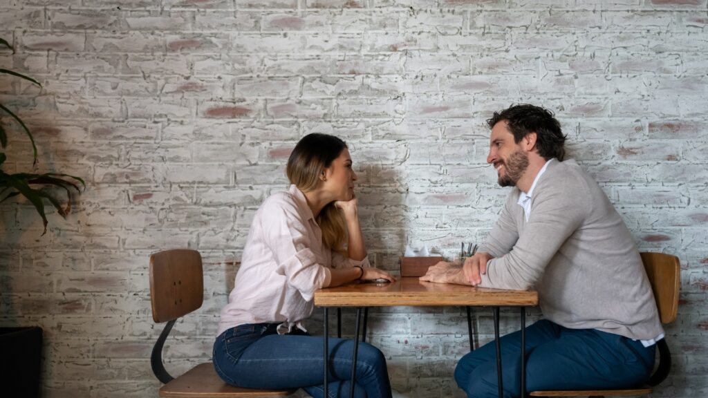 long distance couple having a chat