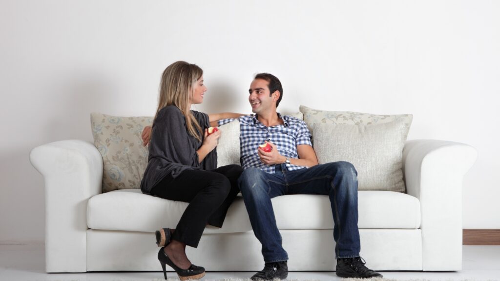 couple discussing their future home together