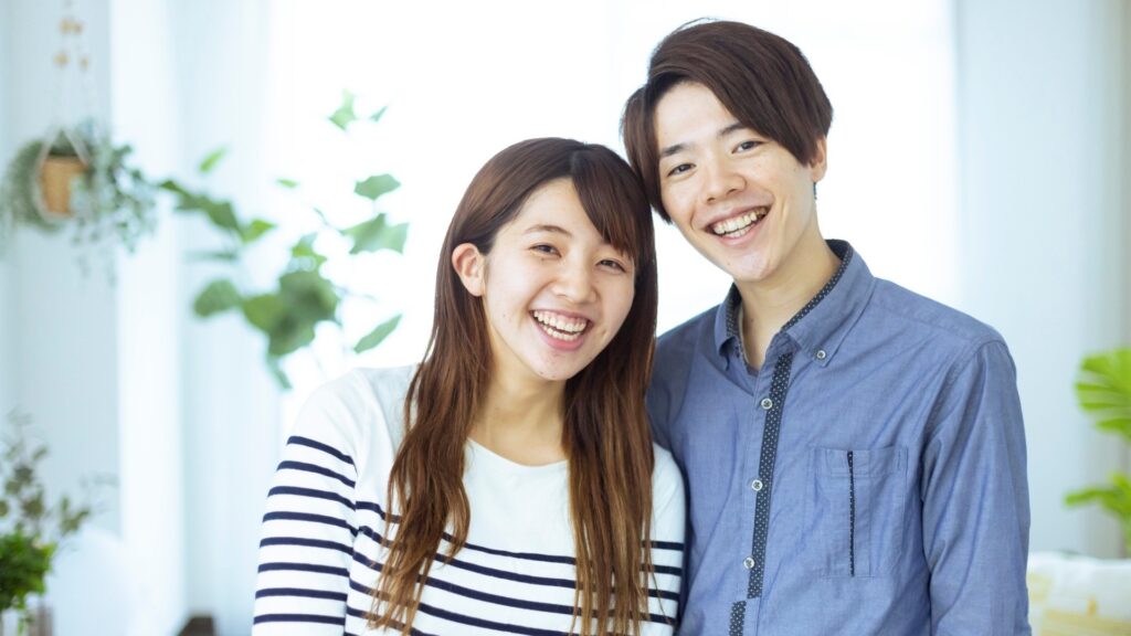 young couple smiling 