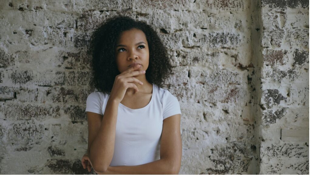 young lady feeling nervous