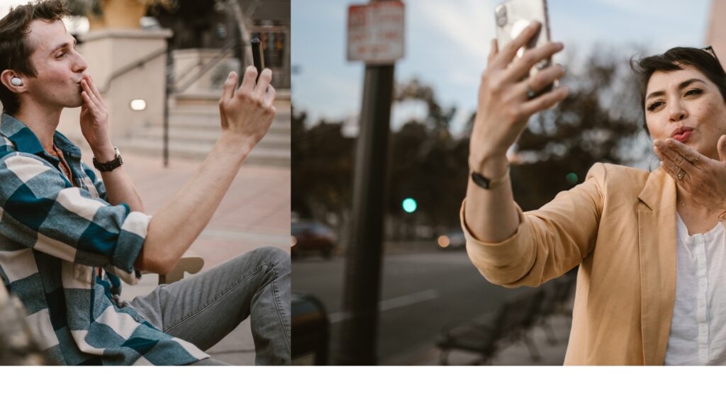 long distance couple on a call