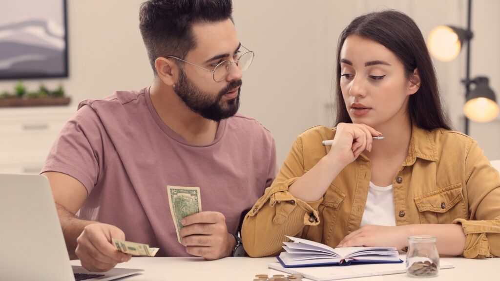 couple talking about their finances