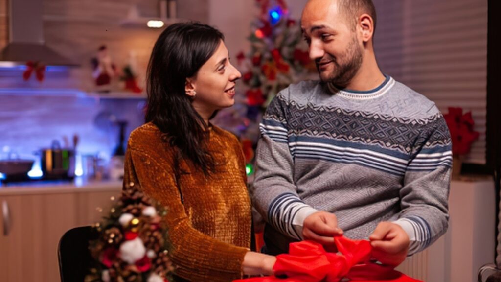 couple looking at each other in admiration