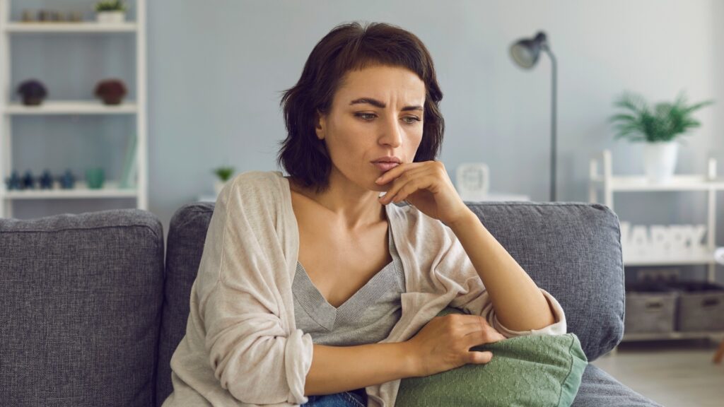 nervous young woman 