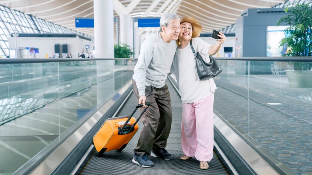 couple meeting at the airport