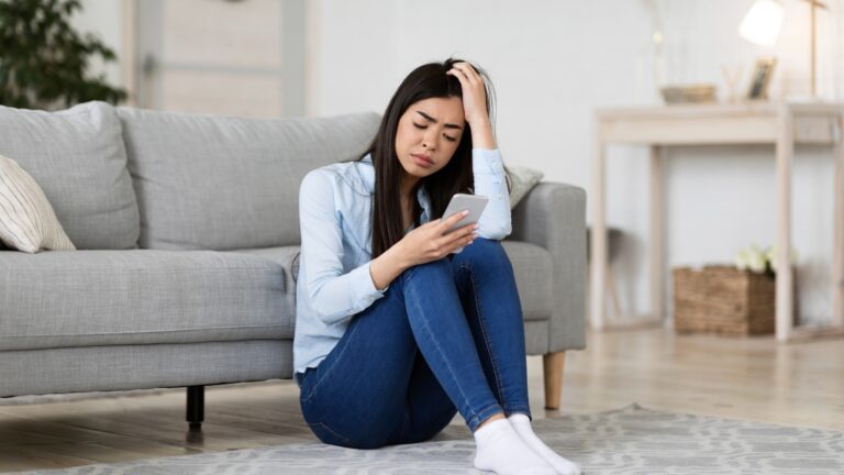 lady bored of being alone without friends
